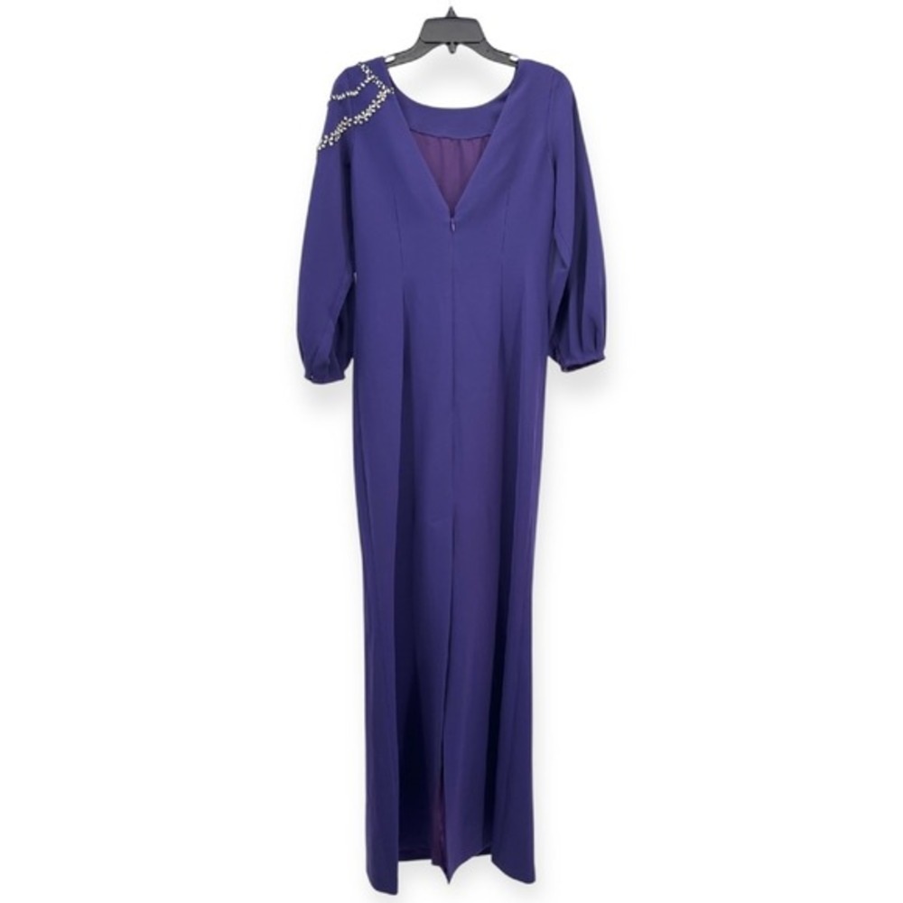 Sachin & Babi NEW Giselle Crepe Embellished Gown Amethyst Purple $1,095 Size 2 - Picture 10 of 13